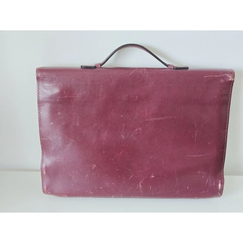 Vintage BOTTEGA VENETA 80's-90's Tuscan‎ Red Leather Briefcase Portfolio Satchel